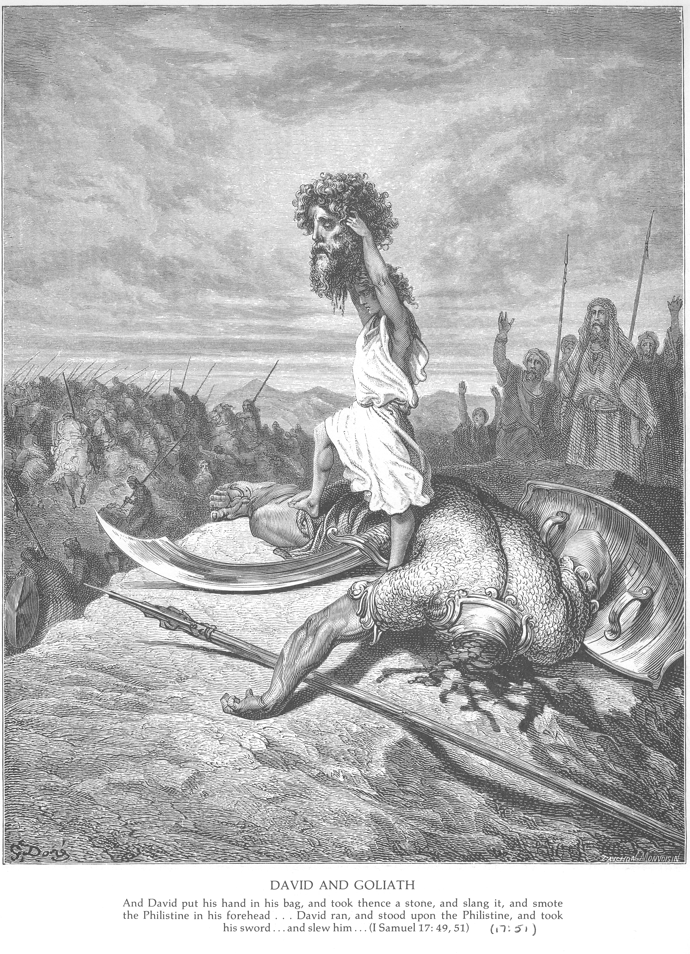 Gustave Doré, David Slays Goliath, 19th c. : r/dragonutopia