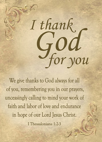I Thank God for You - 1 Thess 1:2